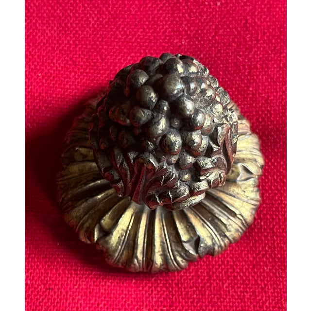 Large Antique 19th Century French Belle Epoque Louis XVI Style Gilt Bronze Berry Finial For Sale - Image 13 of 14