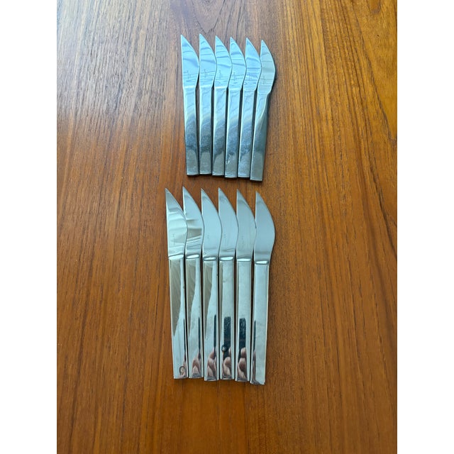 Late 20th Century Mikasa Profile Japan Modernist Stainless Flatware Set 59 Pieces Service for 11+ For Sale - Image 11 of 12
