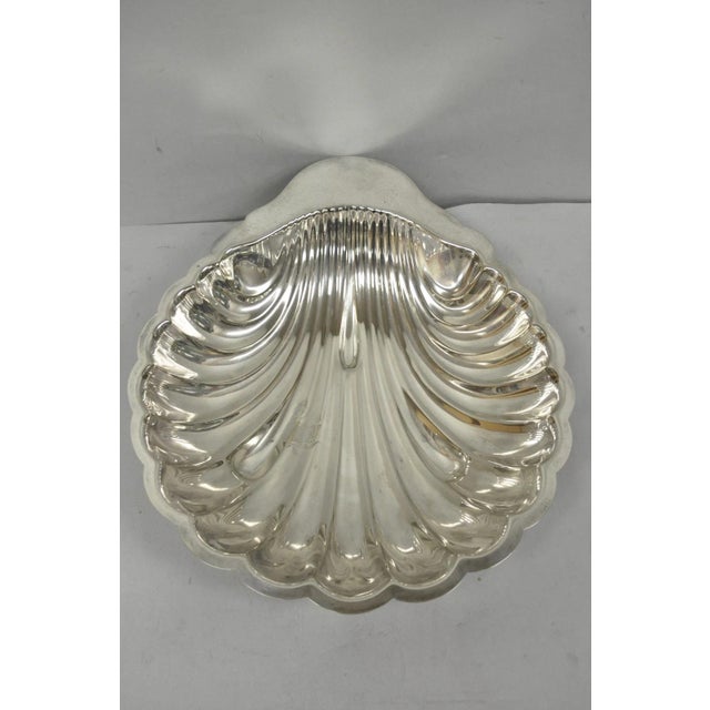 Mid-Century Modern Vintage Mid Century Modern Large Silver Plated Clam Shell Serving Dish Platter For Sale - Image 3 of 8
