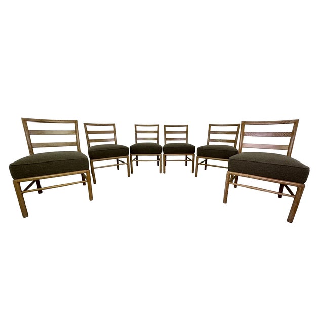 Mid 20th Century Set of 6 Danish Modern Cerused Oak Dining Chairs, Reupholstered For Sale - Image 13 of 14