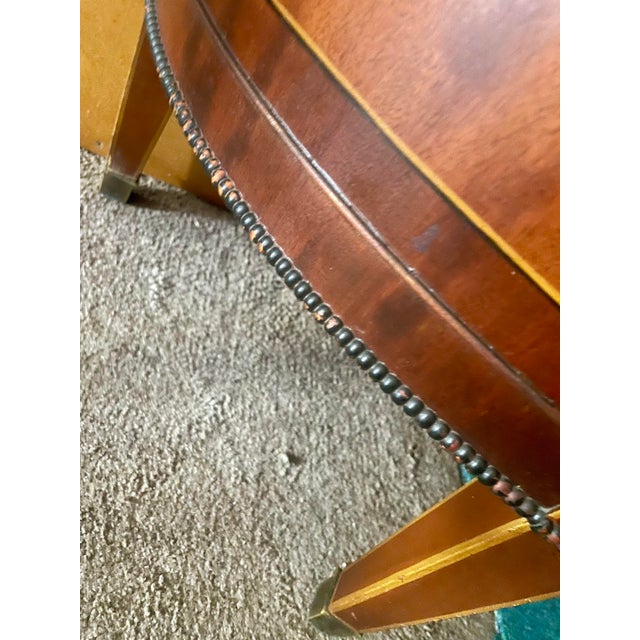 Mid 20th Century Pair of Grand Rapids Imperial Furniture Demilune Adams Style Paint Decorated Cabinets For Sale - Image 6 of 12