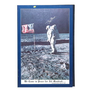 1960s Original Buzz Aldrin Signed Apollo 11 Moon Landing Poster