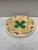 Large German Majolica Clover with 4 leaves plate , circa 1900. 9.5 inches. Chips on the back of the plate.