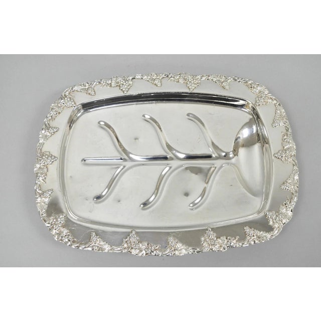 Antique English Victorian Silver Plated Grapevine Meat Cutlery Tray by Benedict For Sale - Image 13 of 13