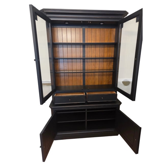 1990s Ethan Allen Custom Classics Spencer China Cabinet Display Curio Bookcase Hutch For Sale - Image 12 of 16