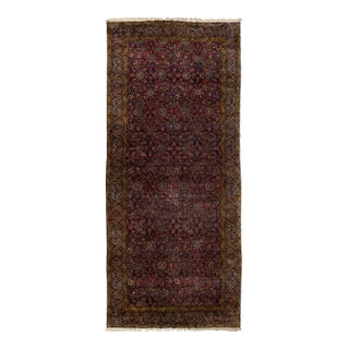 1880s Antique Persian Tabriz Wool Rug With Classic Floral Design in Red For Sale