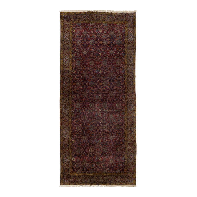 1880s Antique Persian Tabriz Wool Rug With Classic Floral Design in Red For Sale