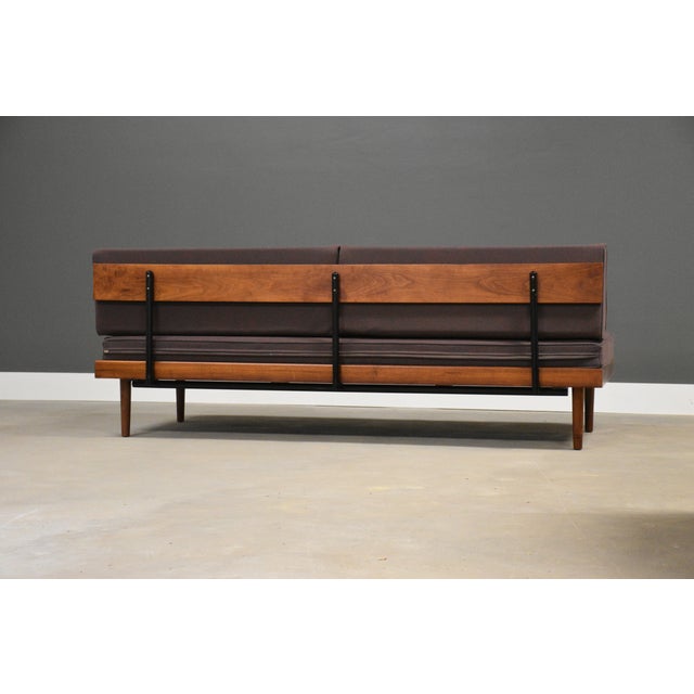 Purple 1950s Walnut Mid Century Daybed Sofa For Sale - Image 8 of 8