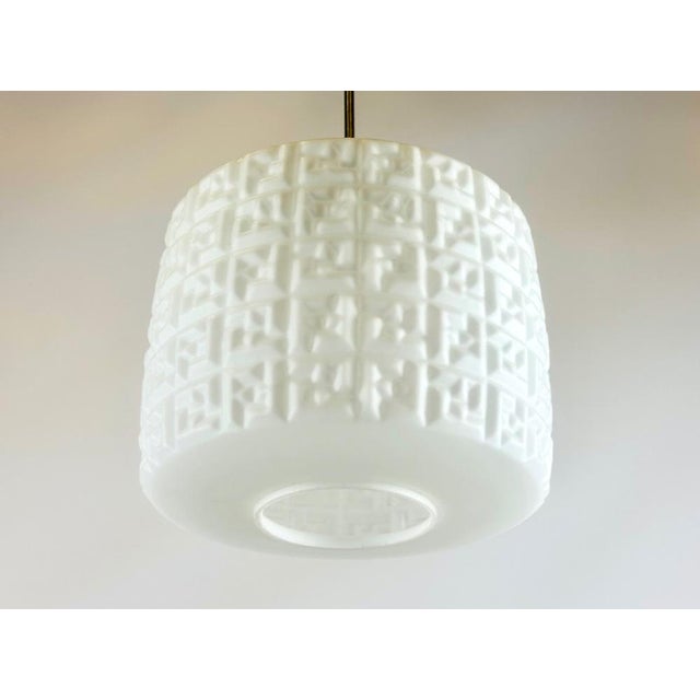 Mid-Century Czech Milk Glass Pendant Lamp from Napako, 1960s For Sale - Image 4 of 14