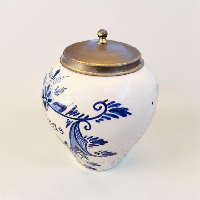 Antique Dutch Delft Blue Tobacco Jar, 1840 For Sale - Image 9 of 15