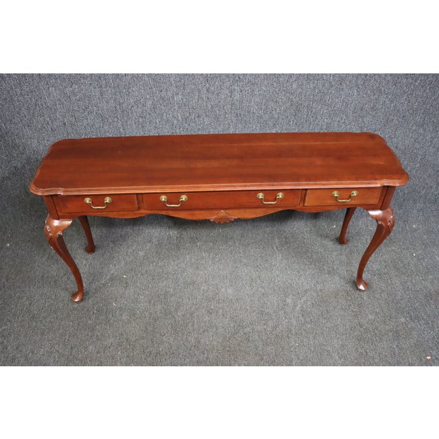 Ethan Allen Queen Anne Cherry Console Table Chairish
