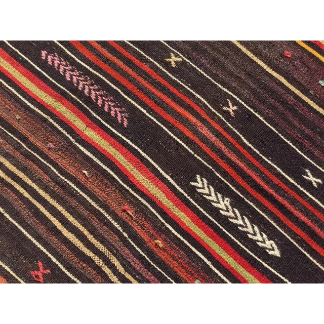 1960s Tribal Striped Turkish Kilim Rug - 75" X 116" For Sale - Image 5 of 11