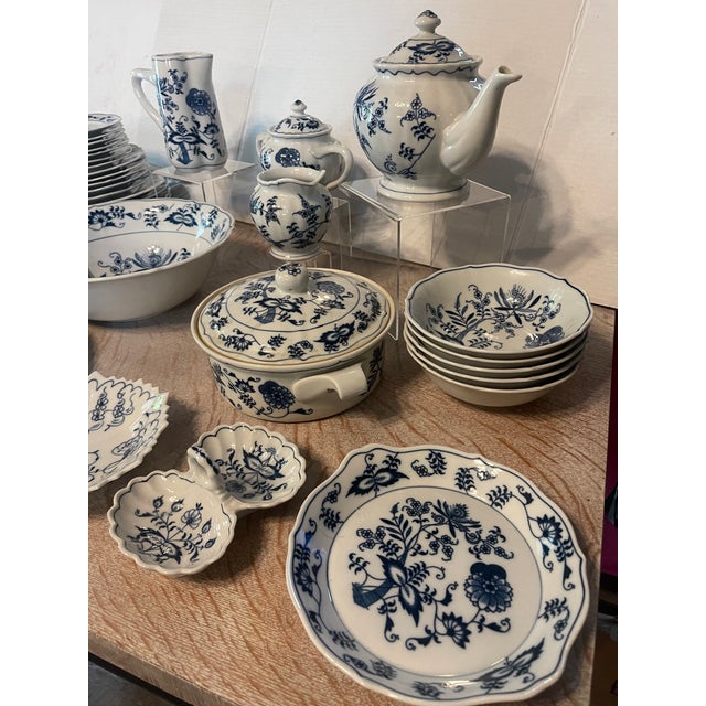 Traditional Vintage Blue Danube Onion Dinnerware Set- 53 Pieces For Sale - Image 3 of 12