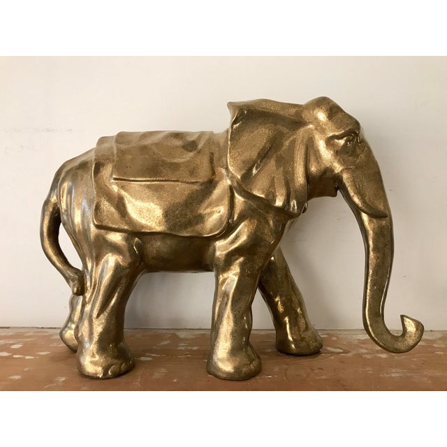 Elephant Figure Gilt Ceramic Large Chairish