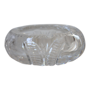 Vintage Circular Cut Crystal Glass Ashtray or Catchall