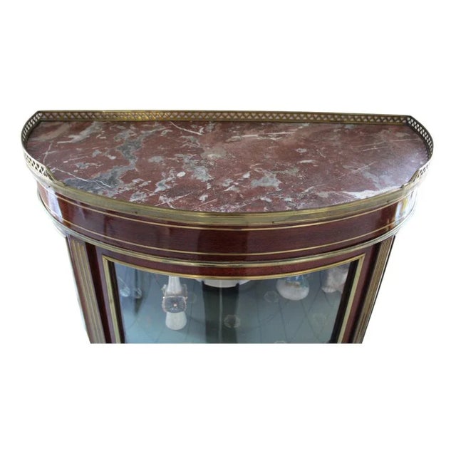 Mahogany, Brass and Marble Showcase, France, 1900s For Sale - Image 4 of 8