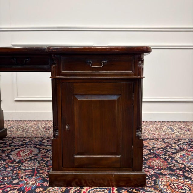 English Desk and Desk Chairs, Set of 3 For Sale - Image 10 of 18