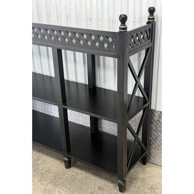 Wood Ardley Hall Regency Style Tiered Black Console / Sofa Table For Sale - Image 7 of 11