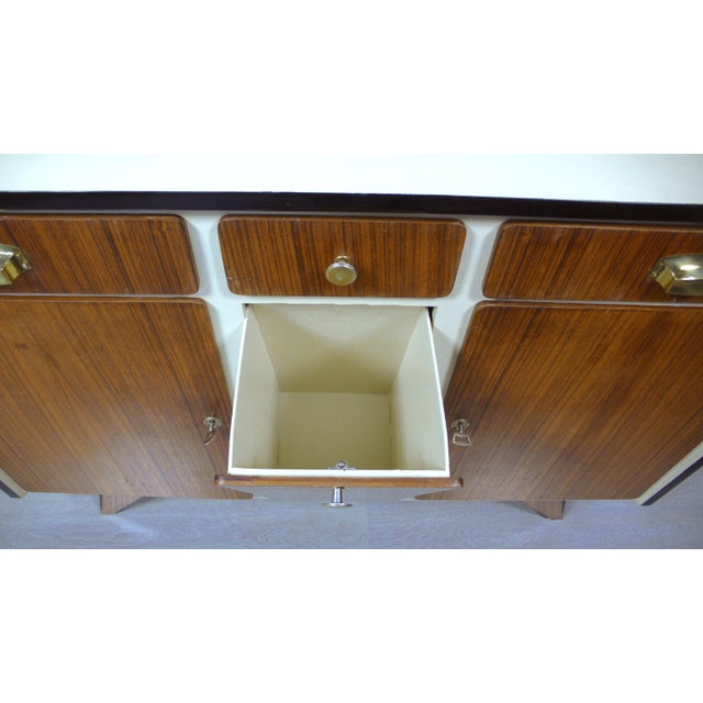 1950s Mid-Century Modern Kitchen Cupboard Angled Shape in Wood and Veneer, 1950s For Sale - Image 5 of 6