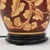 Burnt Umber Vintage Hand Painted Brown and Cream Floral Ceramic Table Lamp With Peony Motif and Wood Base For Sale - Image 8 of 13