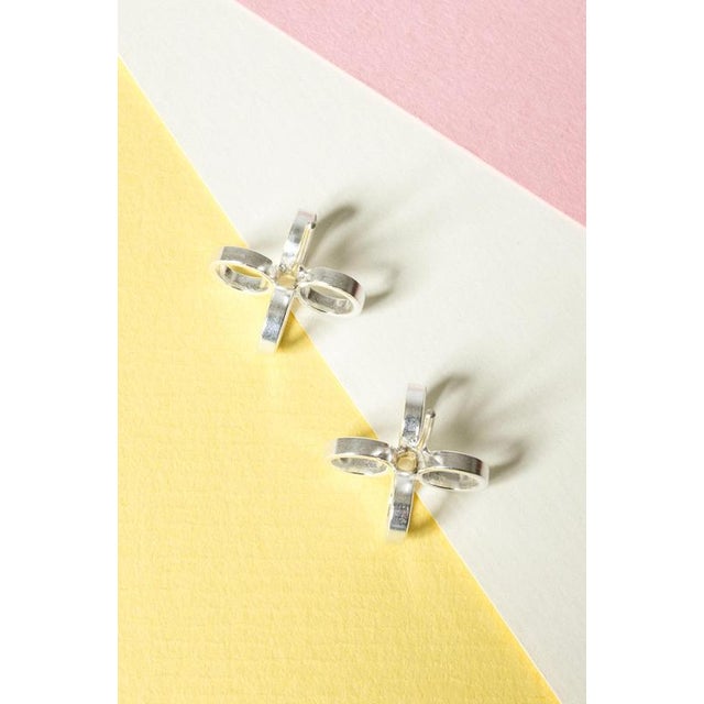 Modernist Silver Earrings from Cecilia Johansson, 1970s, Set of 2 For Sale - Image 4 of 6