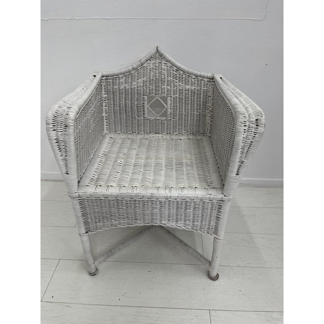 Vienna Secession Wicker Armchair, Austria, 1905 For Sale - Image 4 of 11