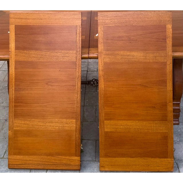 Heritage Newly Refinished - French Heritage Lyre Leg Harvest Dining Table For Sale - Image 4 of 12