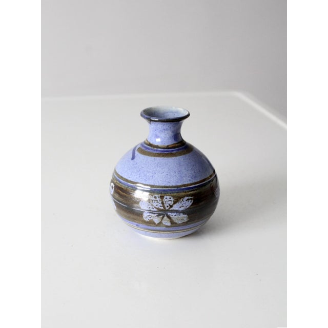 Contemporary Vintage Handmade Studio Pottery Vase For Sale - Image 3 of 12