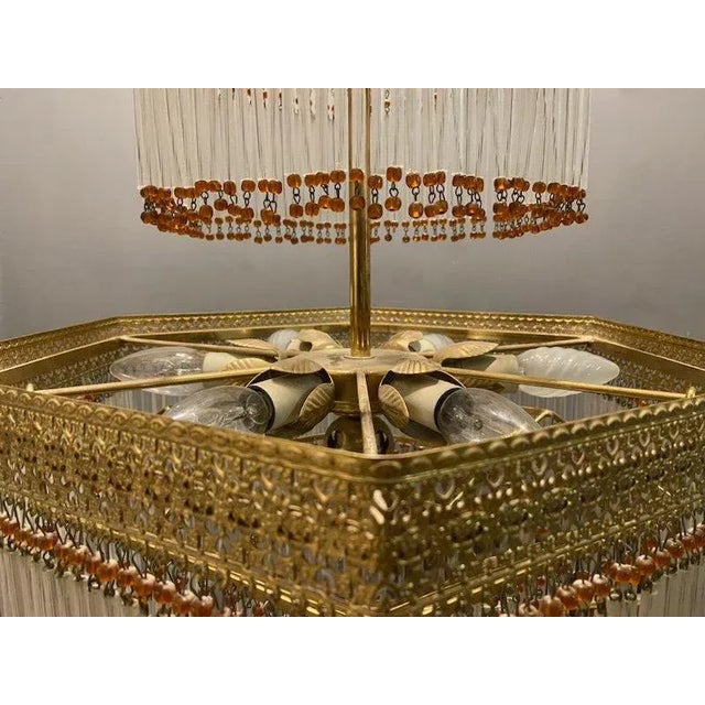 Italian Murano Glass Rod Chandelier, 1960s For Sale - Image 6 of 10