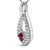Contemporary .925 Sterling Silver Created Red Ruby and White Sapphire Pear Shaped Pendant Necklace - 18" Inches For Sale - Image 3 of 5