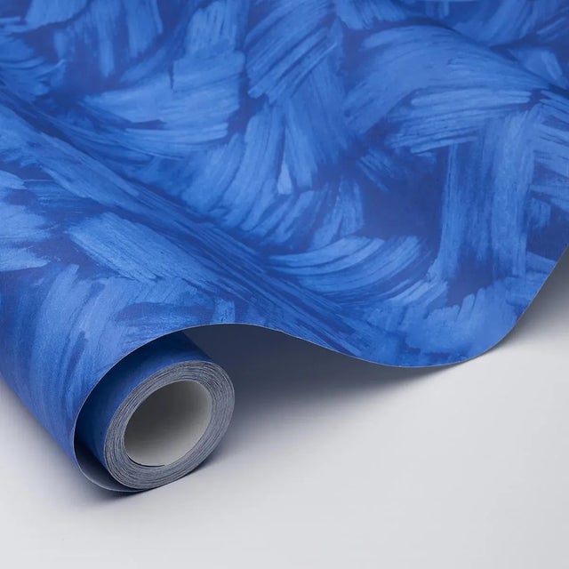 Schumacher SAMPLE - Schumacher x Backdrop Atmos Wallpaper In Bright Blue For Sale - Image 4 of 4