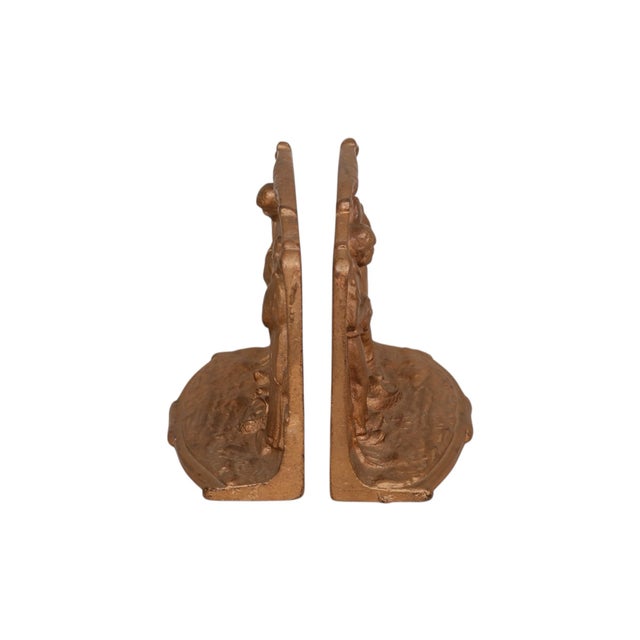 Rustic Bronze 'The Angelus Prayer at Harvest' Bookends, a Pair For Sale - Image 3 of 5