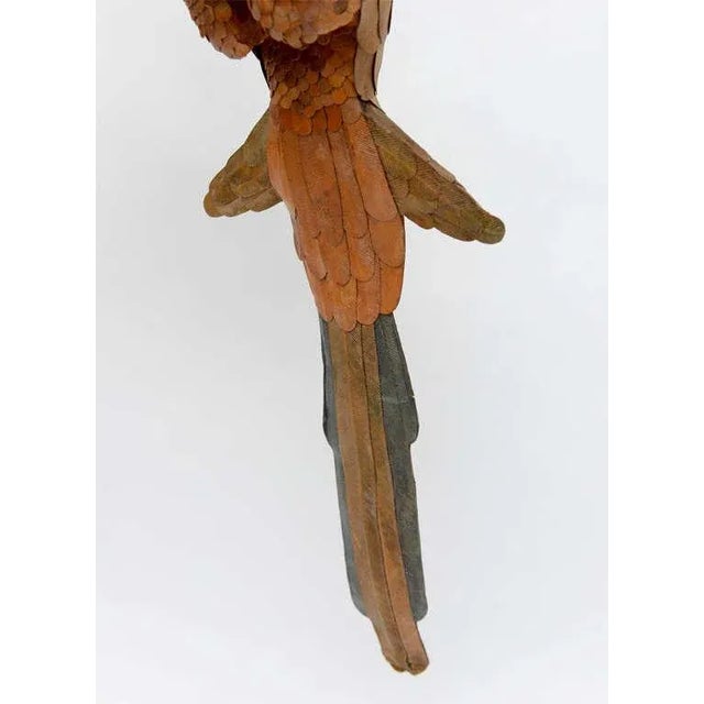 Metal Vintage Leather Parrot by Federico For Sale - Image 7 of 10