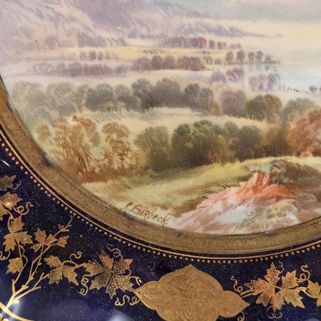 Porcelain View Service Plates by J. J. Birbeck for Aynsley, 1888, Set of 4 For Sale - Image 15 of 18