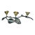 Art Nouveau Pewter & Brass Sculptural Floral Candleholder For Sale