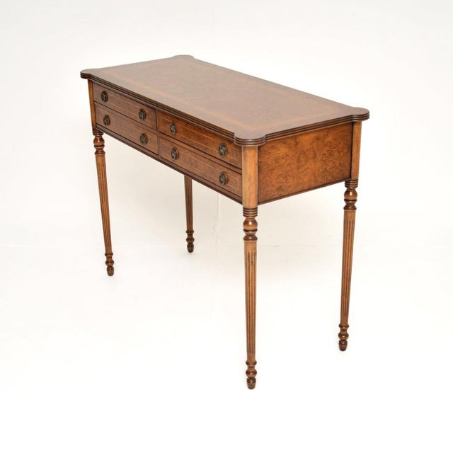 1950s Antique Burr Walnut Console Table, 1950s For Sale - Image 5 of 13