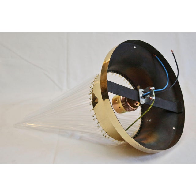 Metal Art Nouveau Art Deco Glass Ceiling Lamp, 1890s For Sale - Image 7 of 8