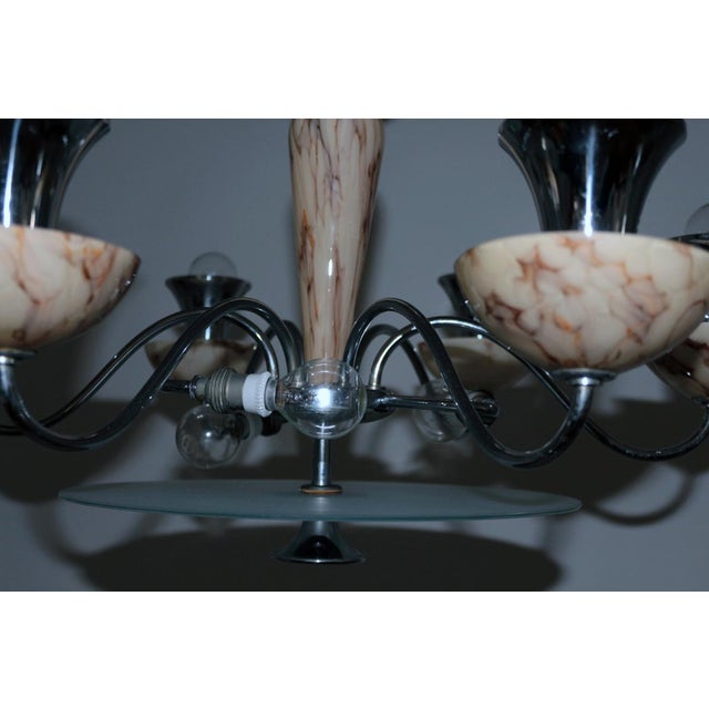 Art Deco Chandelier in Chrome, 1930s For Sale - Image 6 of 18
