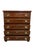 This stunning and sturdy Drexel Heritage solid yew dresser features five drawers with elegant oval brass handles and...