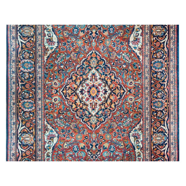 Textile Early 20th Century Persian Kashan Rug For Sale - Image 7 of 15