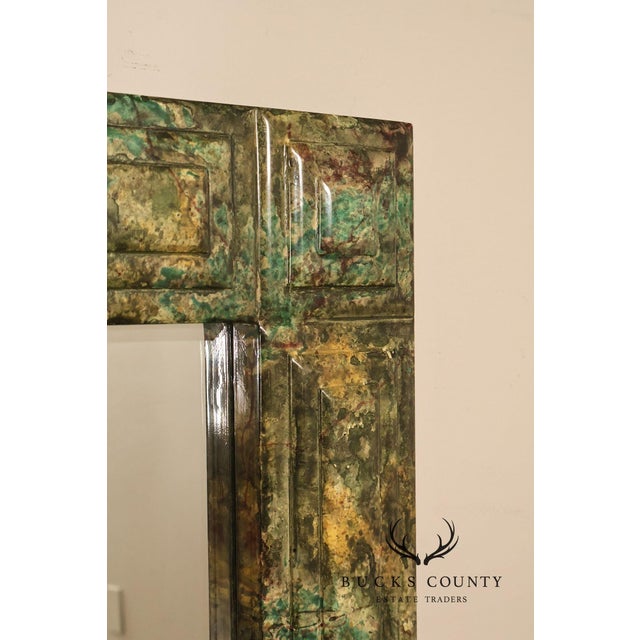 Faux Marble Geometric Framed Wall Mirror 47' x 36" For Sale - Image 15 of 16