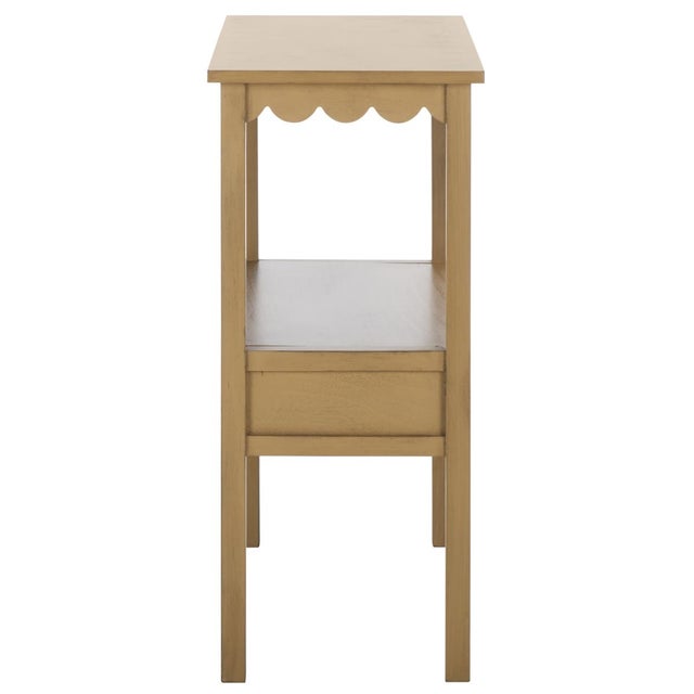 Heaven Scalloped Low Drawer Accent Table in Desert Brown For Sale - Image 9 of 10