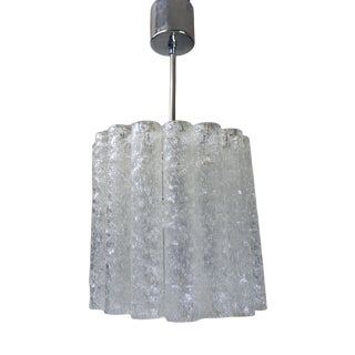 German Murano Glass and Chrome Pendant Lamp from Doria Leuchten, 1960s For Sale