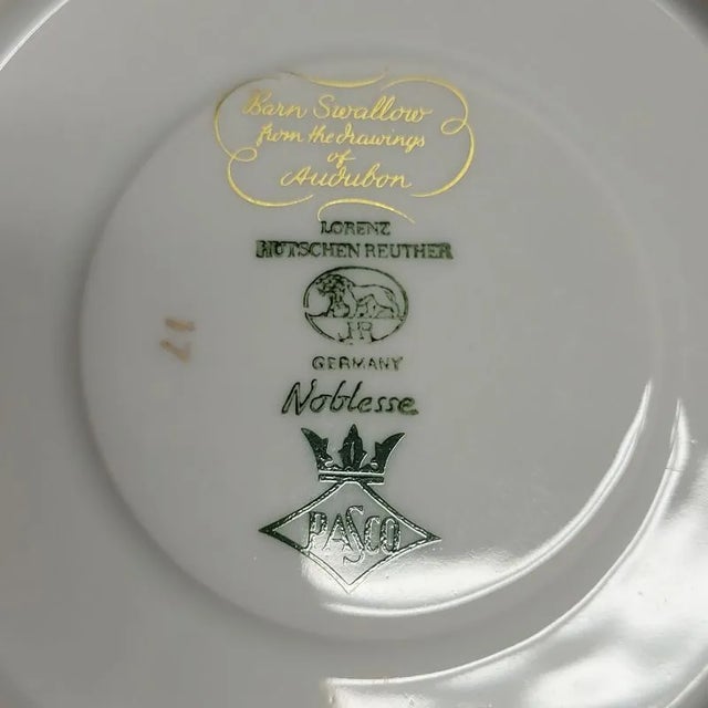 Vintage German Audubon Bird Coffee or Tea Cup and Saucer - Set of 4 For Sale - Image 12 of 12