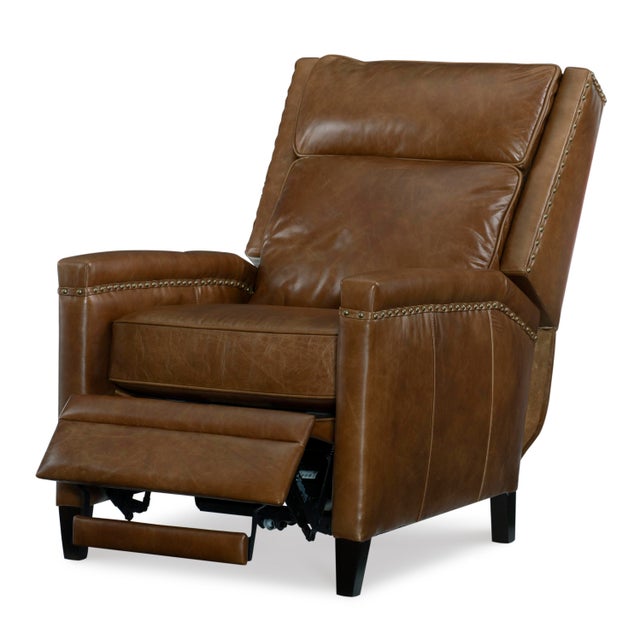 Traditional Century Furniture Bernard Electric Recliner, Russett Leather For Sale - Image 3 of 3