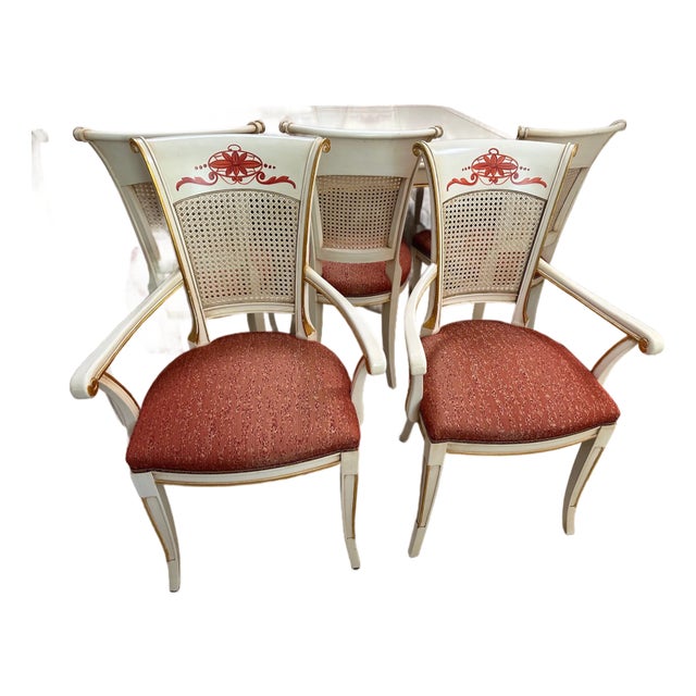 100% Made in Italy by Famous Caspani Tino Vintage Arm Chairs Hand Crafted and Painted . For Sale
