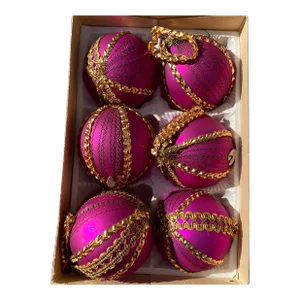 Vintage West Germany Hot Pink Ball Ornaments- Set of 8