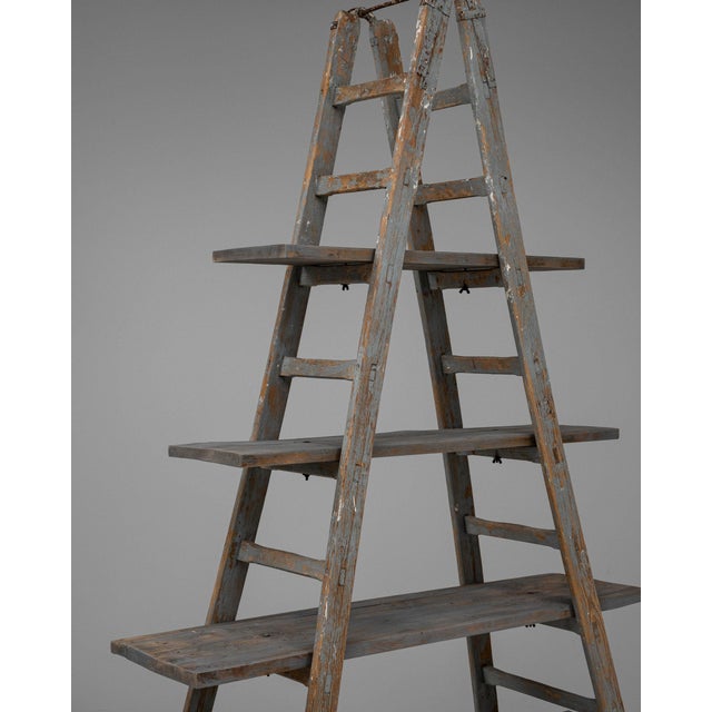 Wood Mid 20th Century France Gray Wood Bookcase For Sale - Image 7 of 11