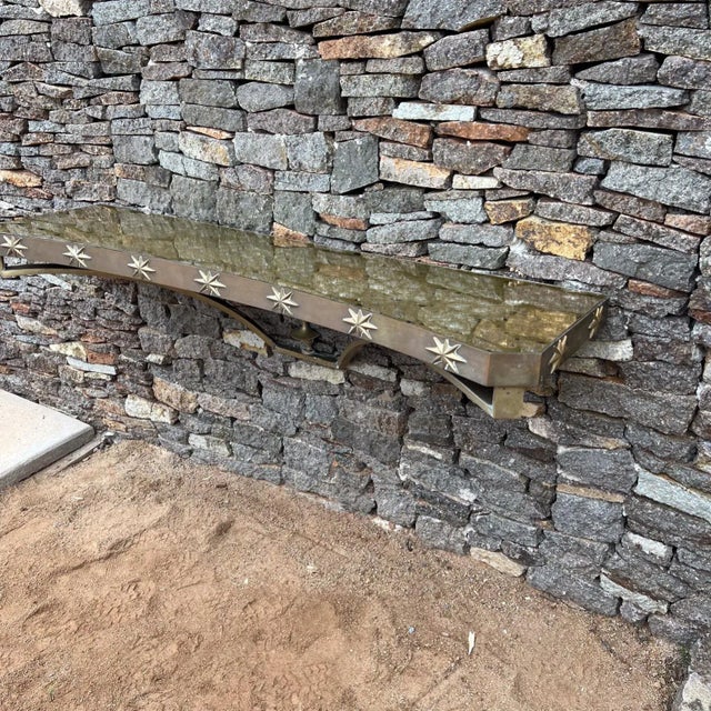 1950s Star Wall Console Table Églomisé Brass Arturo Pani Mexico For Sale In San Diego - Image 6 of 7