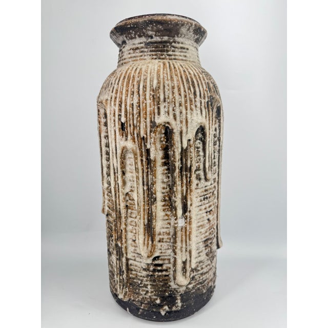 Brutalist Brutalist Fat Lava Floor Vase by Jünger Keramik, Germany, 1970s For Sale - Image 3 of 18
